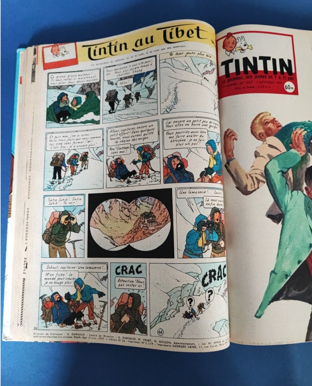 RECUEIL DU JOURNAL DE TINTIN n° 41 Reliure d'éditeur du 562 au 573 (1959)