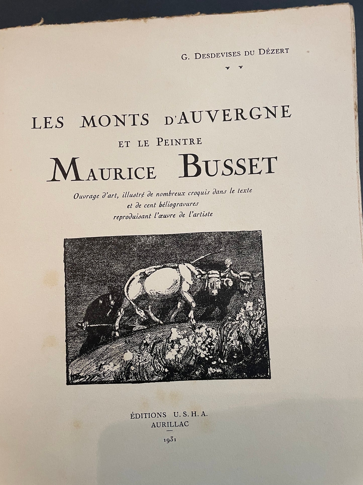 Les Monts d’Auvergne et le peintre, Maurice Busset,  G Desdevises du Dezert 1931