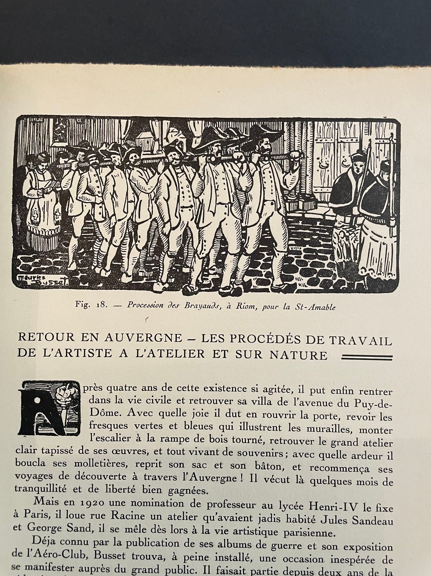 Les Monts d’Auvergne et le peintre, Maurice Busset,  G Desdevises du Dezert 1931